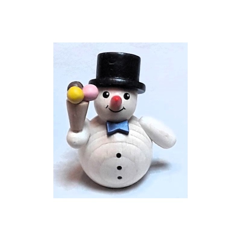 Schneemann mit Eistüte und Zylinder Holzwaren Egermann 309
