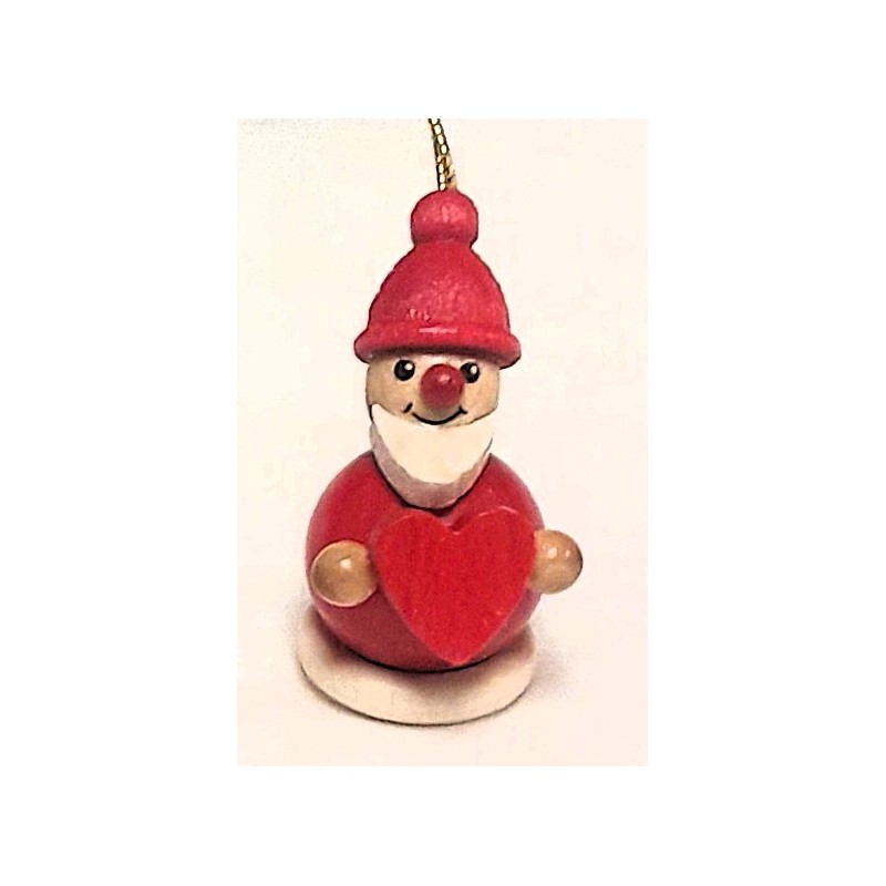 Baumbehang Weihnachtsmann mit Herz Holzwaren Egermann 365/H Herz