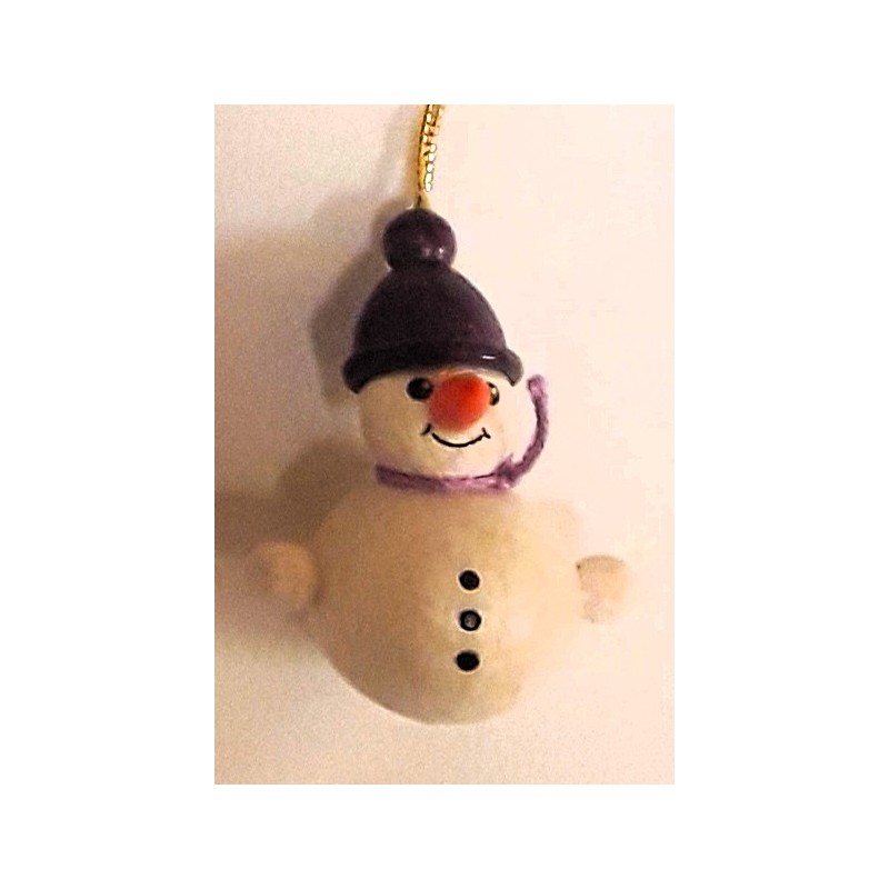 Baumbehang Schneemann mit lila Mütze Holzwaren Egermann 346/H lila