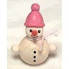 Schneemann Mini mit rosa Mütze Holzwaren Egermann 346 rosa