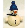 Schneemann Mini mit blauer Mütze Holzwaren Egermann 346 blau