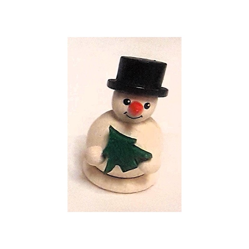 Schneemann Mini mit Zylinder und Baum Holzwaren Egermann 346/Z Baum