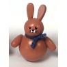 Hase gerade stehend braun mit blauem Schal Egermann 606 natur