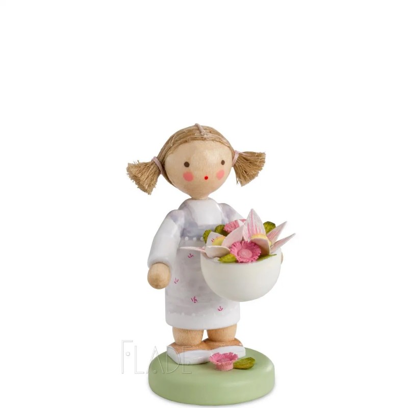 Werkstätten Flade Flachshaarkinder Mädchen mit Lilien 5609
