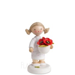 Werkstätten Flade Flachshaarkinder Mädchen mit Mohnblumen 5610