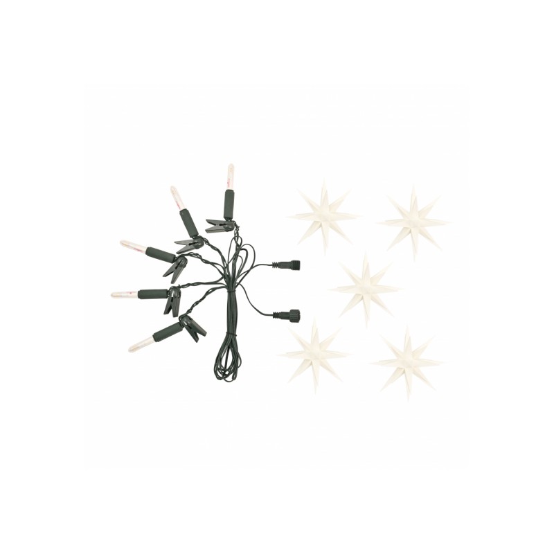Kurzkette/ Erweiterung Herrnhuter Sternenkette A1s, Innen und Außen, weiß