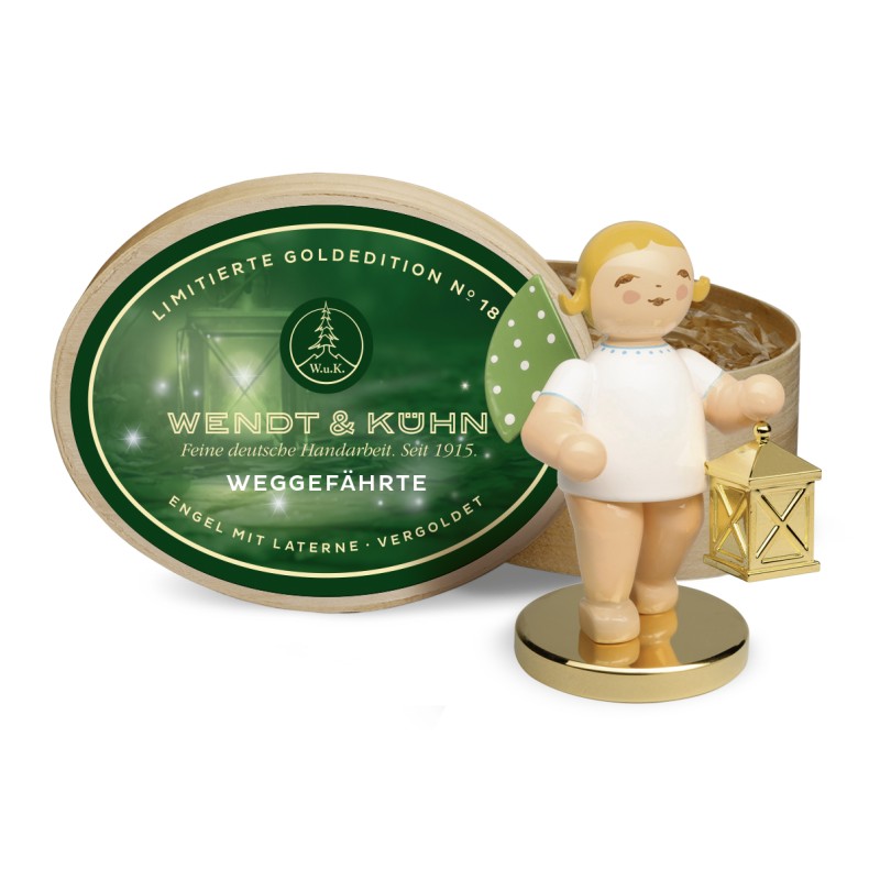 Wendt und Kühn Goldedition Der Weggefährte Engel mit vergoldeter Laterne 650/301LE Wendt und Kühn Goldedition Der Weggefährte Engel mit vergoldeter Laterne 650/301LE