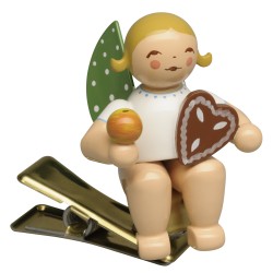 Wendt und Kühn Engel auf Klemme mit Lebkuchen und Apfel Baumschmuck 650/90/150