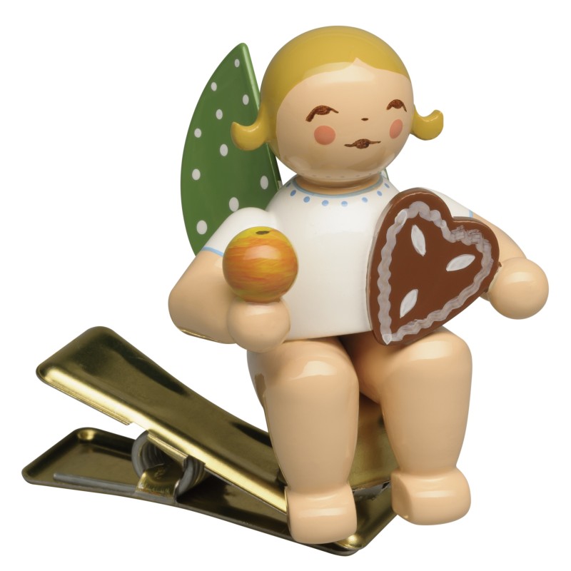 Wendt und Kühn Engel auf Klemme mit Lebkuchen und Apfel Baumschmuck 650/90/150