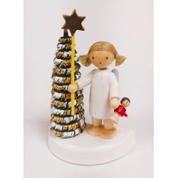 Werkstätten Flade Flachshaarengel Weihnachtsbaum Stern Puppe Flade 6106