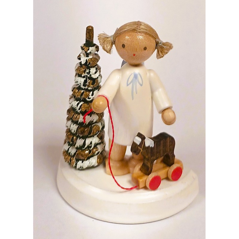 Werkstätten Flade Flachshaarengel Weihnachtsbaum Pferdchen Flade 6107