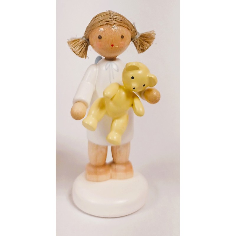 Werkstätten Flade Flachshaarengel mit Teddybär Flade 6113
