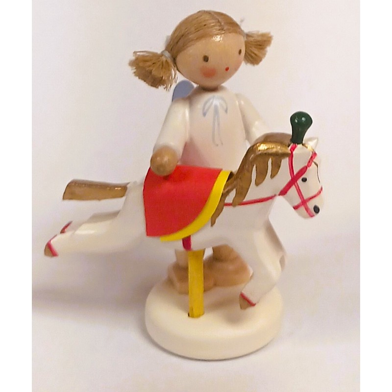 Werkstätten Flade Flachshaarengel böhm Reitschulpferdchen Flade 6142