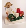 Werkstätten Flade Flachshaarengel mit Weihnachtsschlitten Flade 6149