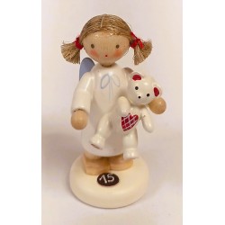 Werkstätten Flade Flachshaarengel mit Teddy Nr. 15 Flade 61100