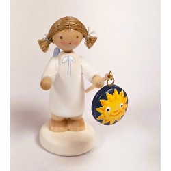 Werkstätten Flade Flachshaarengel mit Lampion "Sonne" Flade 61123