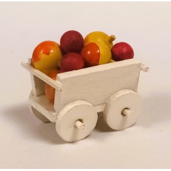 Werkstätten Flade Flachshaarkinder Handwagen mit Äpfeln Flade 3404