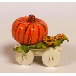 Werkstätten Flade Flachshaarkinder Erntewagen mit Kürbis Flade 3403