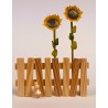 Werkstätten Flade Flachshaarkinder Gartenzaun mit Sonnenblume  Flade 3438