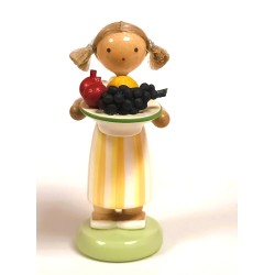 Werkstätten Flade Flachshaarkinder Mädchen mit Obstteller Flade 5133