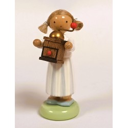 Werkstätten Flade Flachshaarkinder Mädchen mit Kaffeemühle Flade 5134
