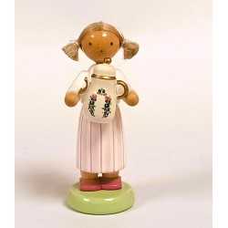 Werkstätten Flade Flachshaarkinder Mädchen mit Kaffeekanne Flade 5136