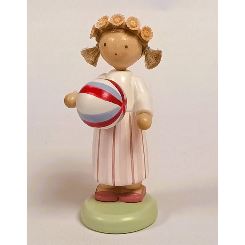 Werkstätten Flade Flachshaarkinder Mädchen mit Ball Flade 5157