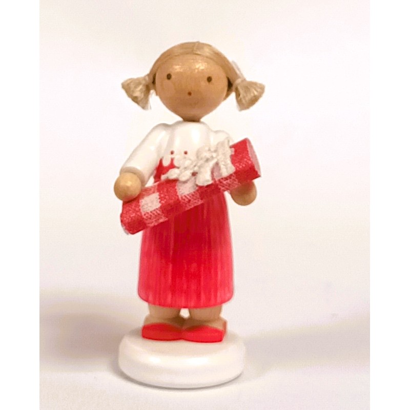 Werkstätten Flade Flachshaarkinder Mädchen mit Stoffballen Flade 5159