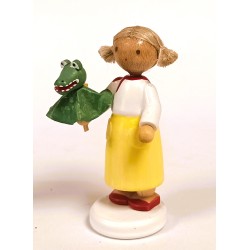 Werkstätten Flade Flachshaarkinder Mädchen mit Krokodil Flade 5178