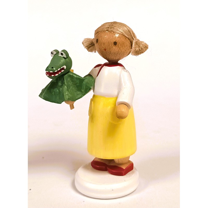 Werkstätten Flade Flachshaarkinder Mädchen mit Krokodil Flade 5178