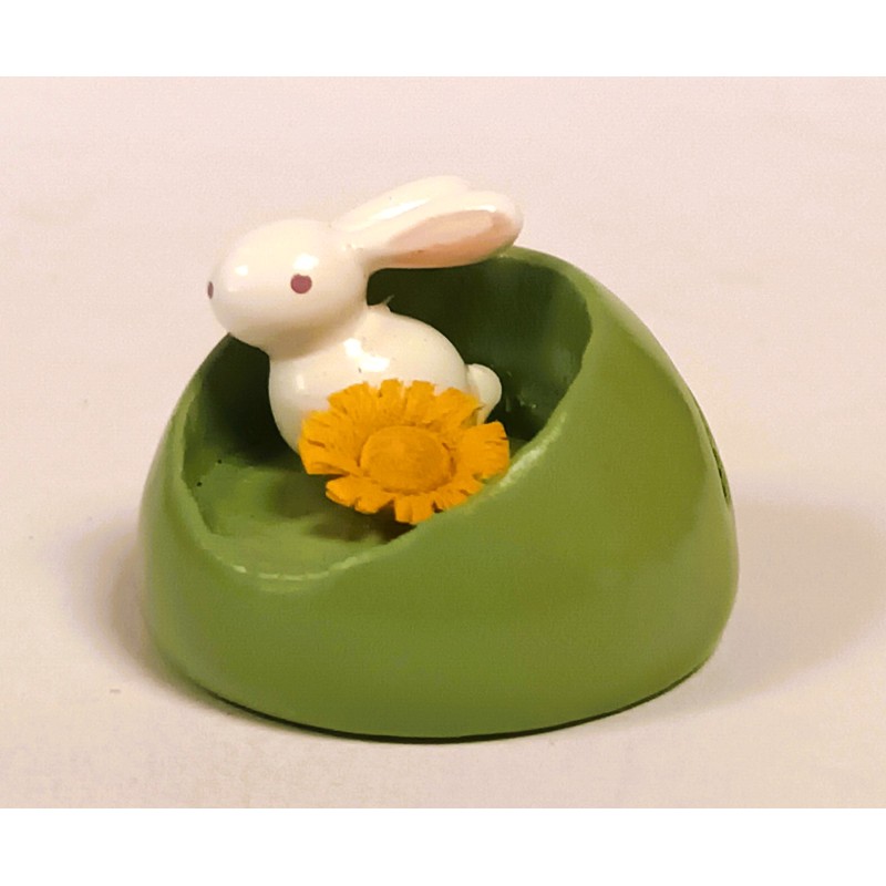 Werkstätten Flade Tischkartenhalter Häschen mit gelber Blume Flade 5206 gelb