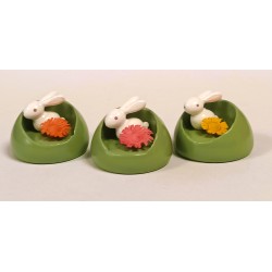 Werkstätten Flade Tischkartenhalter Häschen mit oranger Blume Flade 5206 orange
