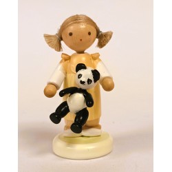 Werkstätten Flade Flachshaarkinder Mädchen mit Panda WWF Flade 5258