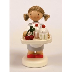 Werkstätten Flade Flachshaarkinder Mädchen mit Cupcakes 5264