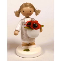 Werkstätten Flade Flachshaarkinder Mädchen mit Mohnblumen 5610