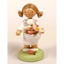 Werkstätten Flade Flachshaarkinder Mädchen mit Lilien 5609