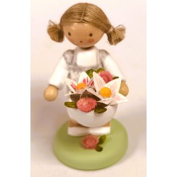 Werkstätten Flade Flachshaarkinder Mädchen mit Lilien 5609