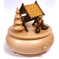 Spieldose mit Futterkrippe und Rehen Zeidler 4077