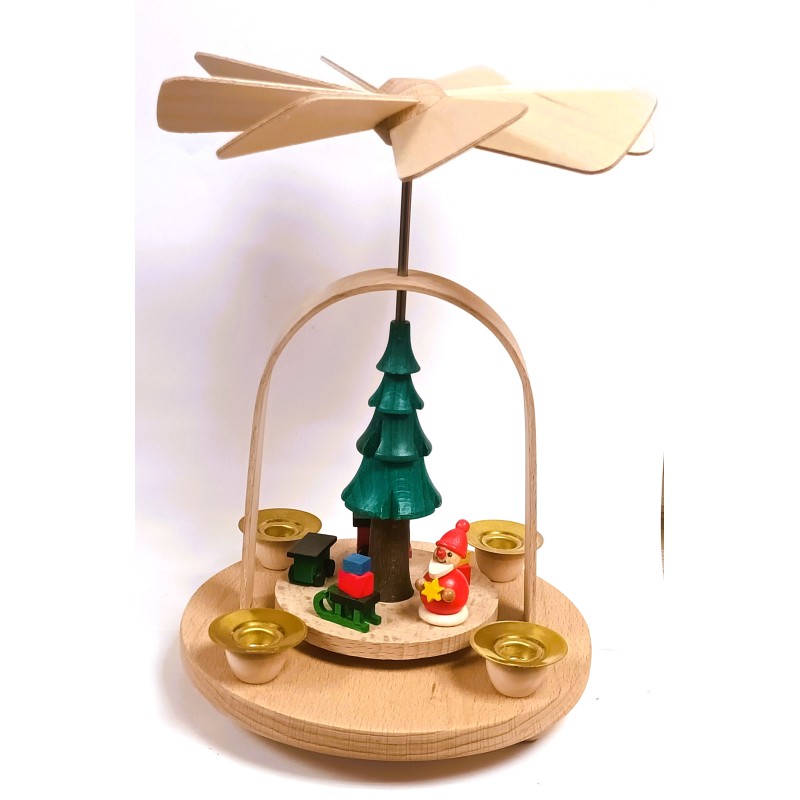 Minipyramide mit Weihnachtsmann und Baum Egermann 765