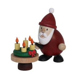 Ullrich Kunsthandwerk Weihnachtsmann mit Adventskranz 0894