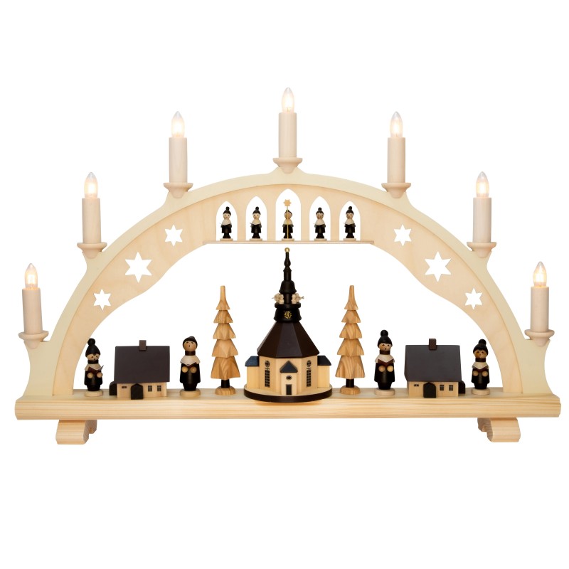 Schwibbogen Seiffener Kirche gotisch Spielwarenmacher Günther G 155