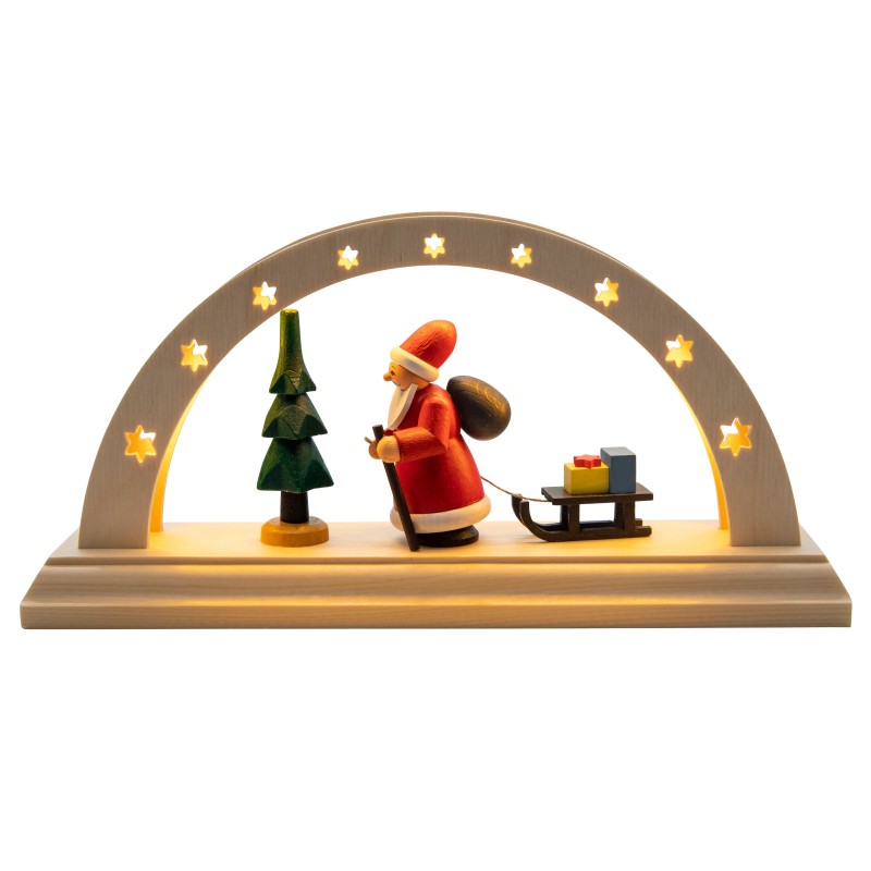 Schwibbogen mit Weihnachtsmann klein  Spielwarenmacher Günther G 201