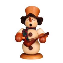 Räuchermann Schneemann mit Laute Neu Christian Ulbricht 010083