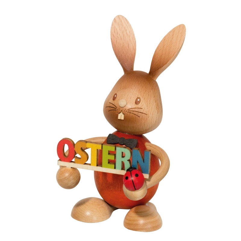Stupsi Hase mit Osterschrift Neu 2026 Drechslerei Kuhnert 52261