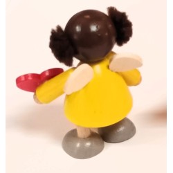 Engel mit Herz "viel Glück" gelb Holzwaren Egermann 452 gelb