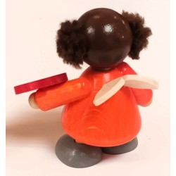 Engel mit Herz "viel Glück" orange Holzwaren Egermann 452 orange