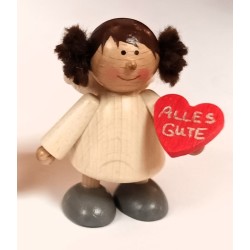 Engel mit Herz "Alles Gute" weiß Holzwaren Egermann 452 weiß