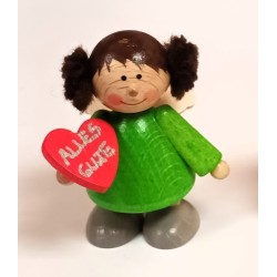 Engel mit Herz "Alles Gute" grün Holzwaren Egermann 452 grün