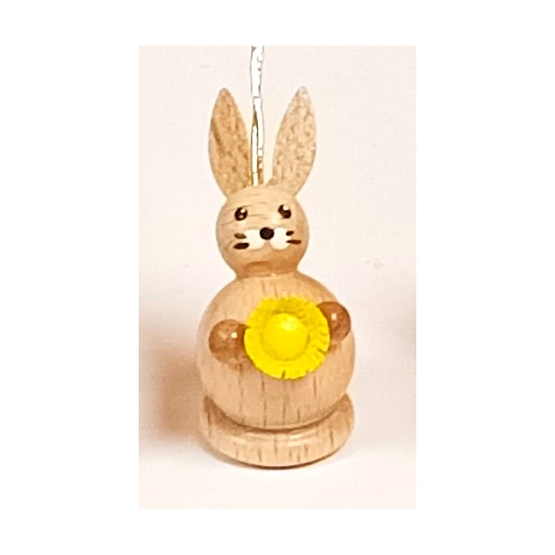 Behang Minihäschen mit gelber Blume