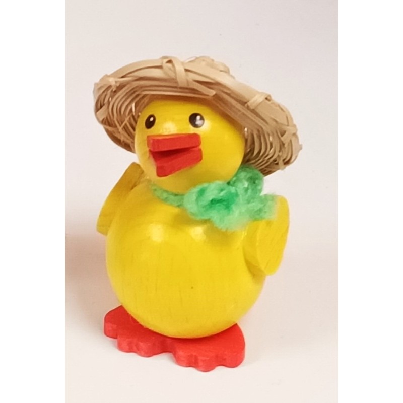 Küken mit Strohhut und grünem Schal Egermann 601 grün